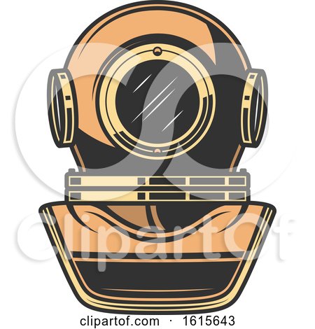 Clipart of a Nautical Diving Helmet - Royalty Free Vector Illustration by Vector Tradition SM