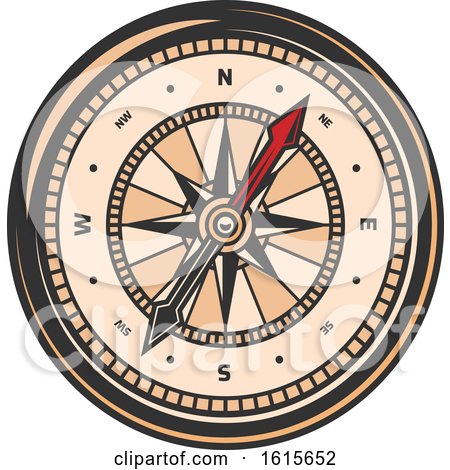 Clipart of a Compass - Royalty Free Vector Illustration by Vector Tradition SM