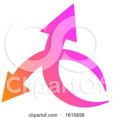Clipart of a Pink and Orange Arrow Design - Royalty Free Vector Illustration by Vector Tradition SM