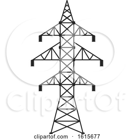 Clipart of a Power Pylon - Royalty Free Vector Illustration by Vector Tradition SM