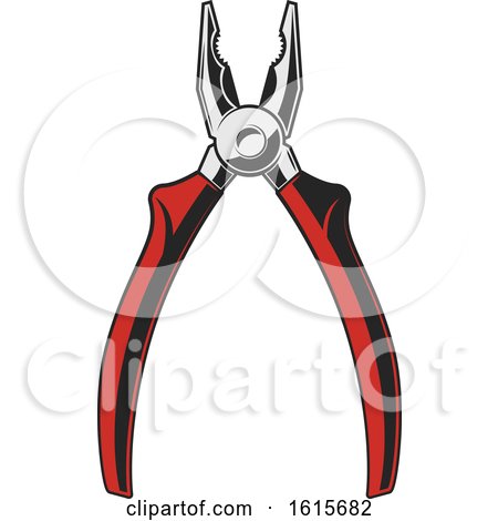 Clipart of a Pair of Electric Pliers - Royalty Free Vector Illustration by Vector Tradition SM