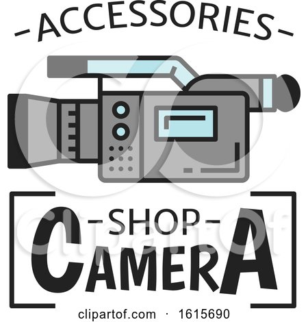 Clipart of a Video Camera with Text - Royalty Free Vector Illustration by Vector Tradition SM