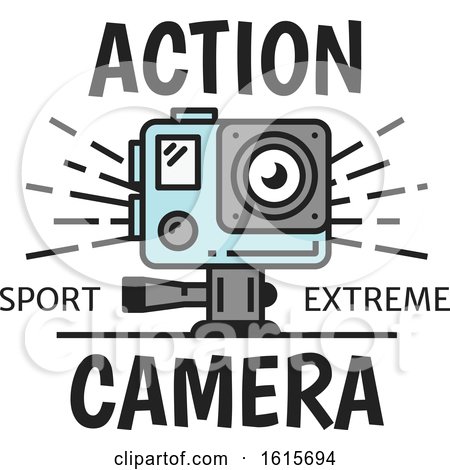 Clipart of a Video Camera with Text - Royalty Free Vector Illustration by Vector Tradition SM