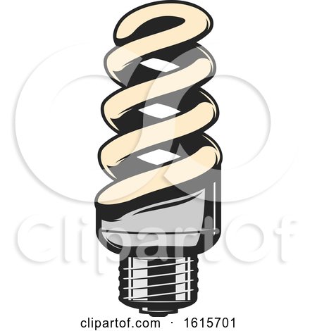 Clipart of a Spiral Light Bulb - Royalty Free Vector Illustration by Vector Tradition SM