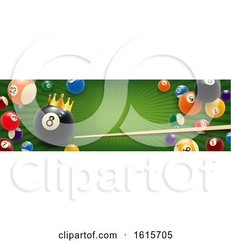 Clipart of a Billiards Website Banner - Royalty Free Vector Illustration by Vector Tradition SM