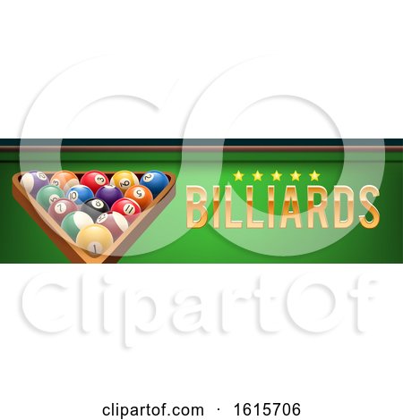 Clipart of a Billiards Website Banner - Royalty Free Vector Illustration by Vector Tradition SM