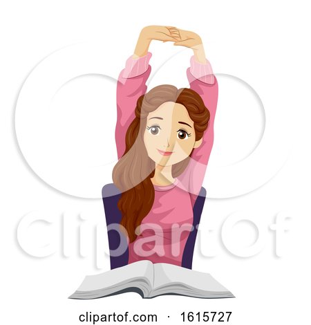 Teen Girl Stretching Illustration by BNP Design Studio