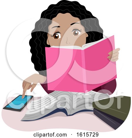 Teen Girl Study Distraction Illustration by BNP Design Studio