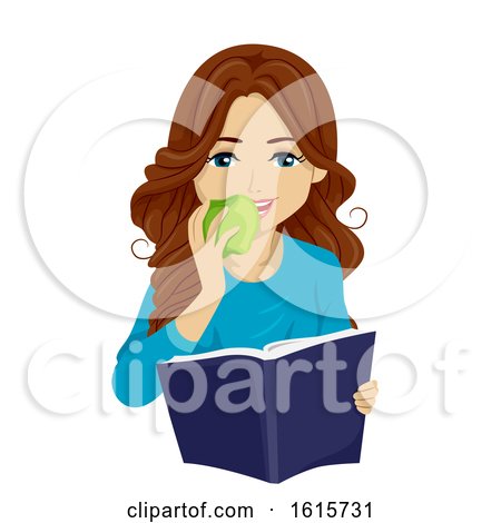 Teen Girl Study Snack Illustration by BNP Design Studio