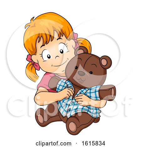 Kid Girl Dress Toy Bear Illustration by BNP Design Studio