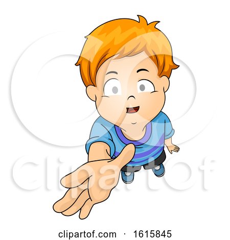 Kid Boy Blind Reach Touch Illustration by BNP Design Studio