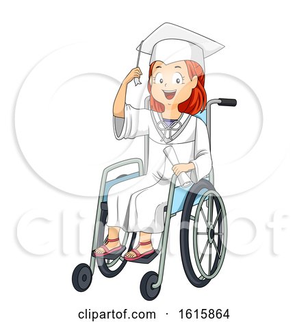 Kid Girl Wheelchair Graduate Illustration by BNP Design Studio