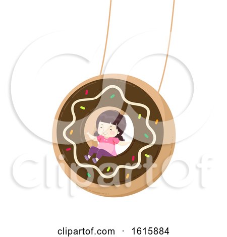 Kid Girl Donut Swing Illustration by BNP Design Studio