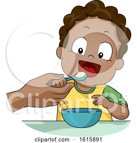 Kid Toddler Boy Teach Self Feed Illustration by BNP Design Studio