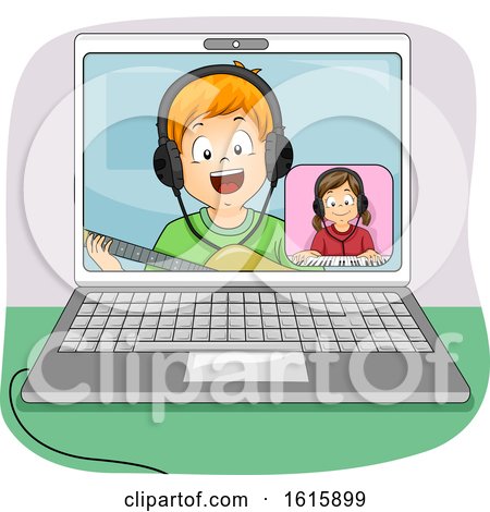 Kids Online Duet Laptop Illustration by BNP Design Studio