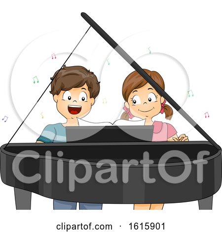Kids Piano Duet Illustration by BNP Design Studio