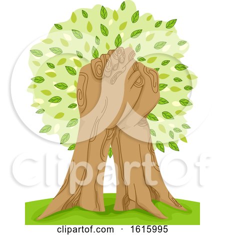 Tree Hand Hold Illustration by BNP Design Studio