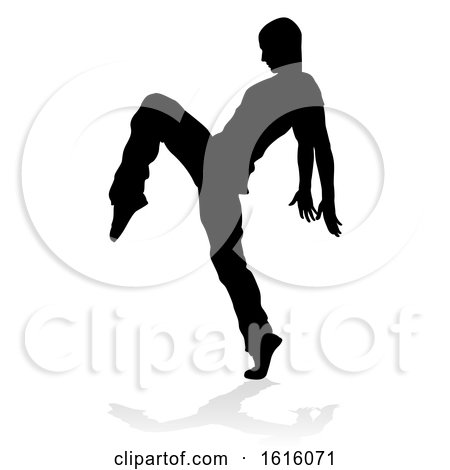 Street Dance Dancer Silhouette, on a white background by AtStockIllustration