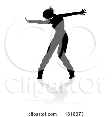 Street Dance Dancer Silhouette, on a white background by AtStockIllustration