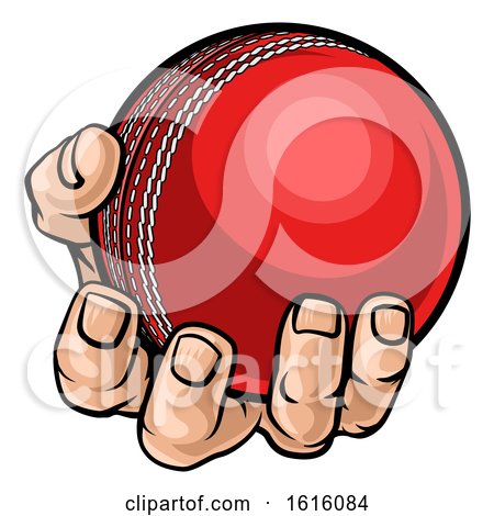 Hand Holding Cricket Ball by AtStockIllustration