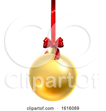 Bauble Christmas Ball Glass Ornament Gold by AtStockIllustration