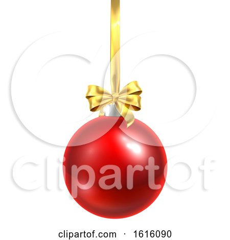 Bauble Christmas Ball Glass Ornament Red by AtStockIllustration