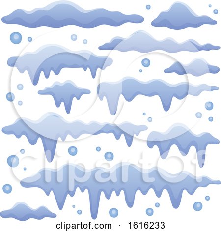 Clipart of Snow Design Elements - Royalty Free Vector Illustration by visekart