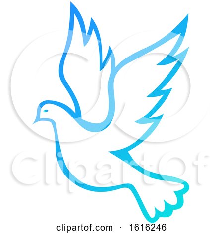 Clipart of a Gradient Flying Dove - Royalty Free Vector Illustration by Vector Tradition SM