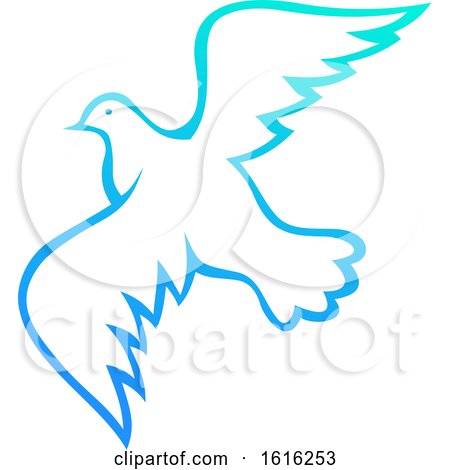 Clipart of a Gradient Flying Dove - Royalty Free Vector Illustration by Vector Tradition SM