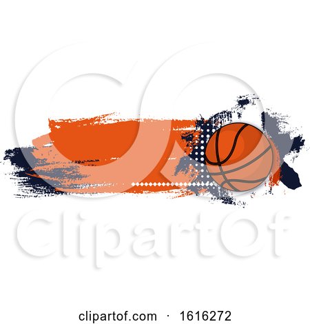 Clipart of a Grungy Basketball Design - Royalty Free Vector Illustration by Vector Tradition SM
