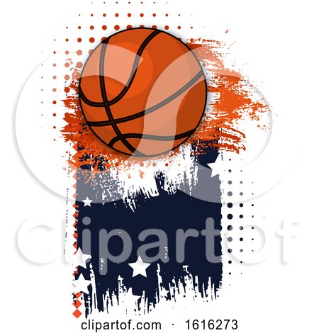 Clipart of a Grungy Basketball Design - Royalty Free Vector Illustration by Vector Tradition SM