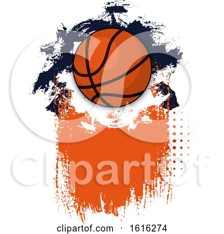 Clipart of a Grungy Basketball Design - Royalty Free Vector Illustration by Vector Tradition SM