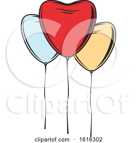 Clipart of Heart Balloons - Royalty Free Vector Illustration by Vector Tradition SM