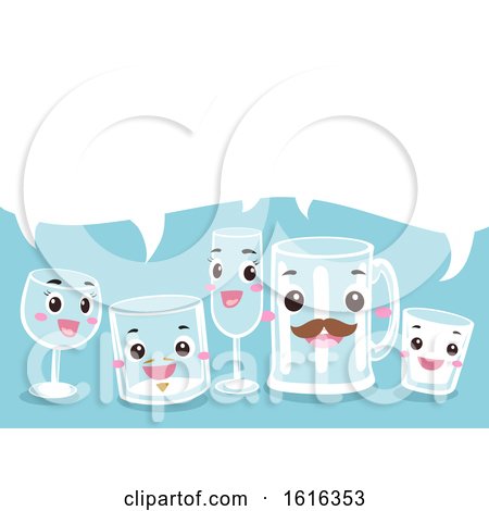 Mascot Drinking Glass Speech Bubble Illustration by BNP Design Studio