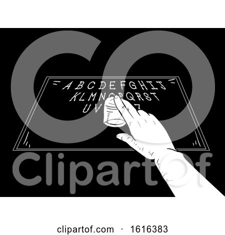 Clipart of a Sketched Third Eye Inside a Triangle - Royalty Free