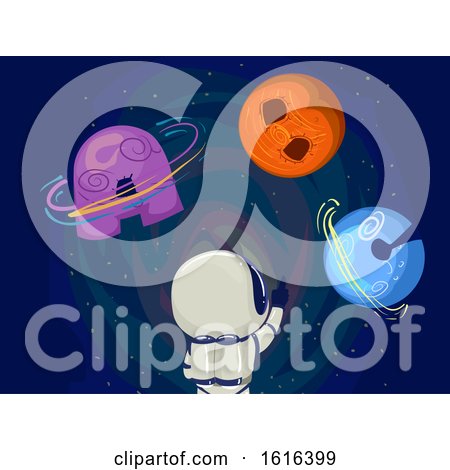 Kid Astronaut Space Planet Illustration by BNP Design Studio