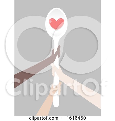 Hands Spoon Global Poverty Illustration by BNP Design Studio