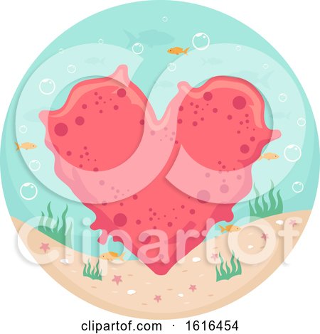 Coral Heart Underwater Illustration by BNP Design Studio