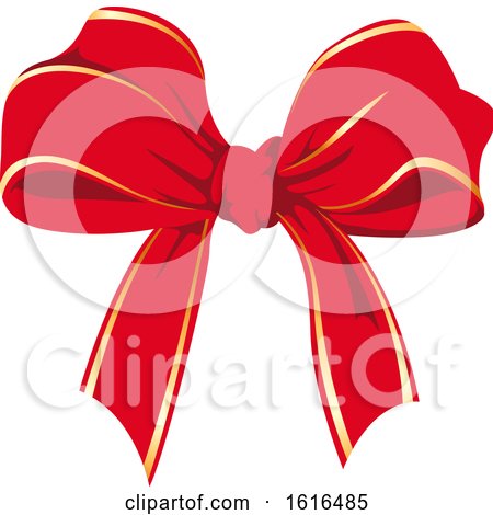 Clipart of a Christmas Gift Bow - Royalty Free Vector Illustration by dero