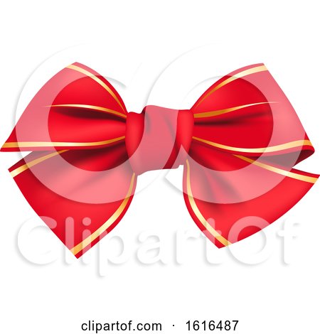Red bow thin tied ribbon Royalty Free Vector Image