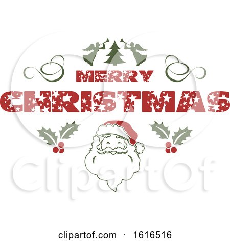 Clipart of a Merry Christmas Greeting - Royalty Free Vector Illustration by dero