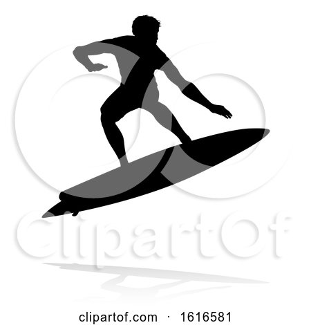 Surfer Silhouette by AtStockIllustration