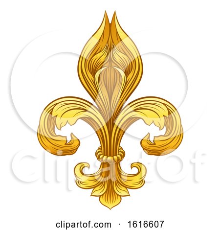 Gold Fleur De Lis Graphic Design by AtStockIllustration