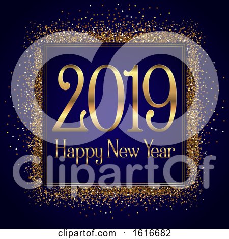 Glittery Happy New Year Background by KJ Pargeter