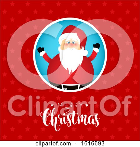 Christmas Background with Cute Santa Design by KJ Pargeter
