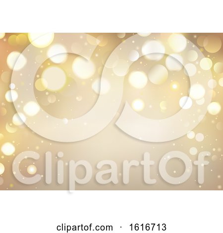 Clipart of a Gold Christmas Background - Royalty Free Vector Illustration by dero