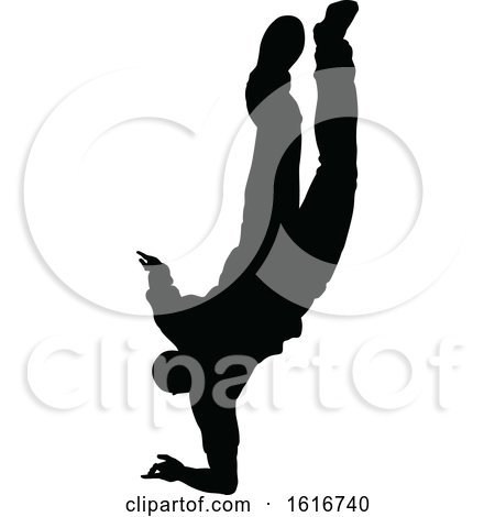 Break Dancer Silhouette by AtStockIllustration