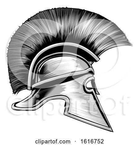 Spartan Ancient Greek Warrior Gladiator Helmet by AtStockIllustration