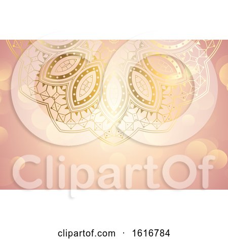 Pink and Gold Mandala Background or Business Card Design by KJ Pargeter