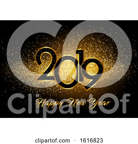 Happy New Year Background with Glitter Effect by KJ Pargeter